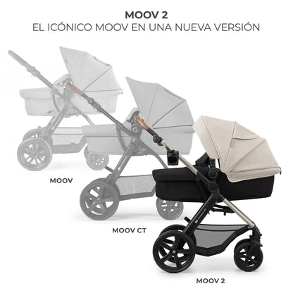 Kinderkraft - MOOV2 EVA Silla de Paseo 3 en 1 con Silla de auto Mink PRO I-Size