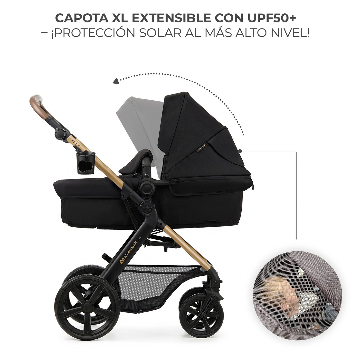 Kinderkraft - MOOV2 EVA Silla de Paseo 3 en 1 con Silla de auto Mink PRO I-Size