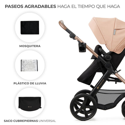 Kinderkraft - MOOV2 EVA Silla de Paseo 3 en 1 con Silla de auto Mink PRO I-Size