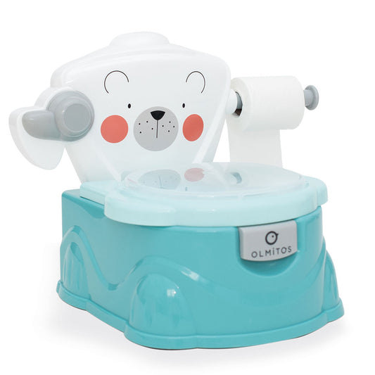 Olmitos Orinal bebe entrenamiento infantil Aprendo a ir al baño multifunción 2 en 1 reductor WC portatil 18+meses con portarrollos y vaso interior Potty