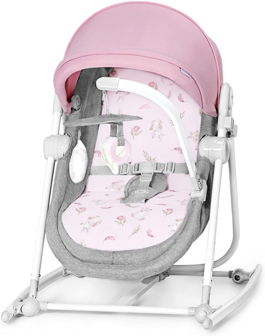 Columpio Bebé NOLA, 5 en 1, Balancín, Silla, Cuna, Rosa de Kinderkraft