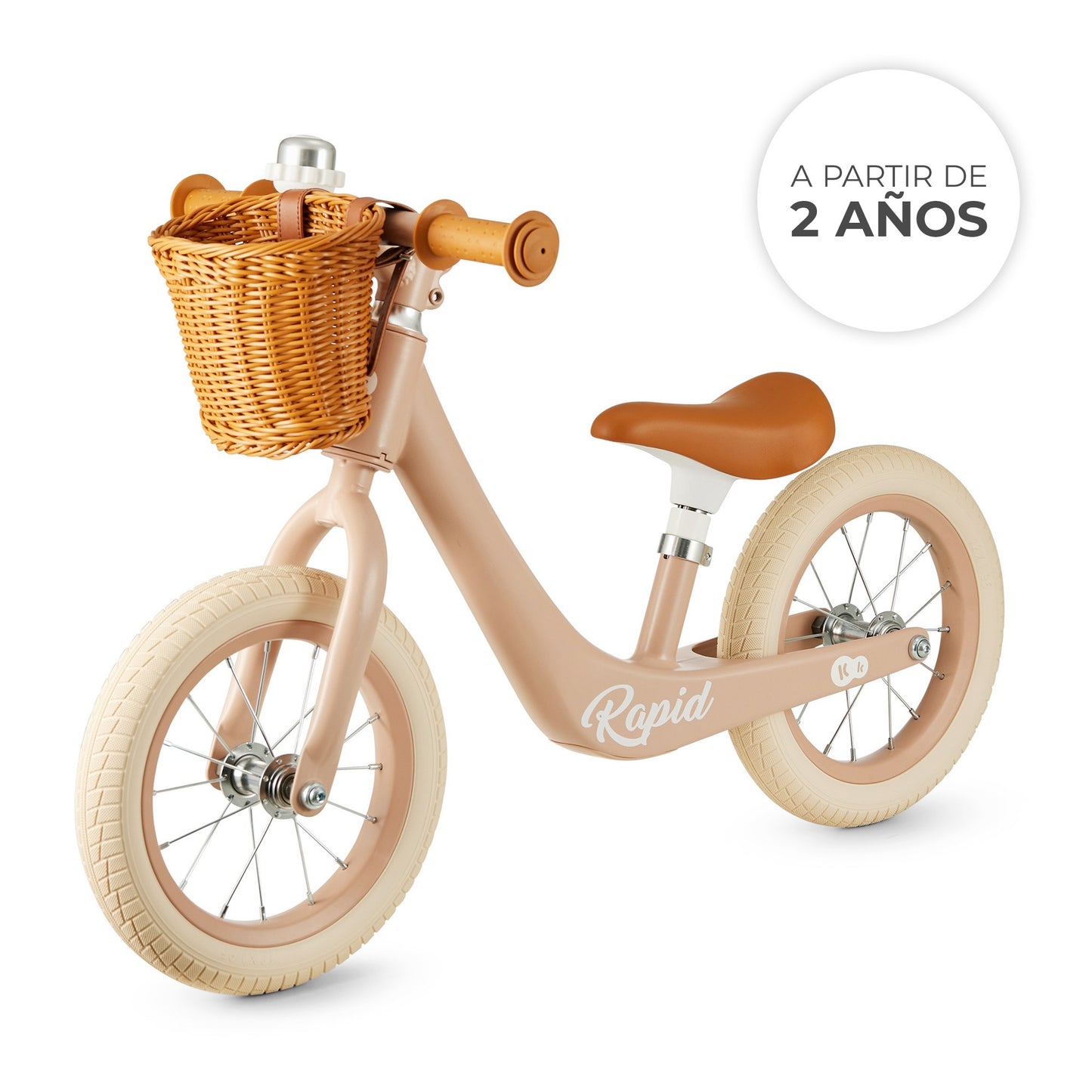 Kinderkraft  Bicicleta Sin Pedales RAPID 2 , 2 Años, Sólida, Para los Niñas y Niños, Segura, Ajustable