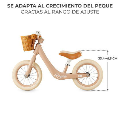 Kinderkraft  Bicicleta Sin Pedales RAPID 2 , 2 Años, Sólida, Para los Niñas y Niños, Segura, Ajustable