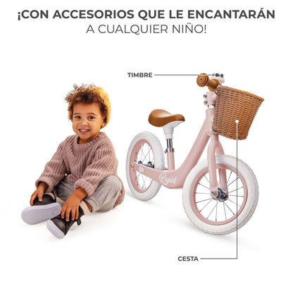 Kinderkraft  Bicicleta Sin Pedales RAPID 2 , 2 Años, Sólida, Para los Niñas y Niños, Segura, Ajustable