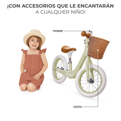 Kinderkraft  Bicicleta Sin Pedales RAPID 2 , 2 Años, Sólida, Para los Niñas y Niños, Segura, Ajustable