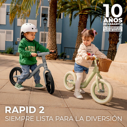 Kinderkraft  Bicicleta Sin Pedales RAPID 2 , 2 Años, Sólida, Para los Niñas y Niños, Segura, Ajustable