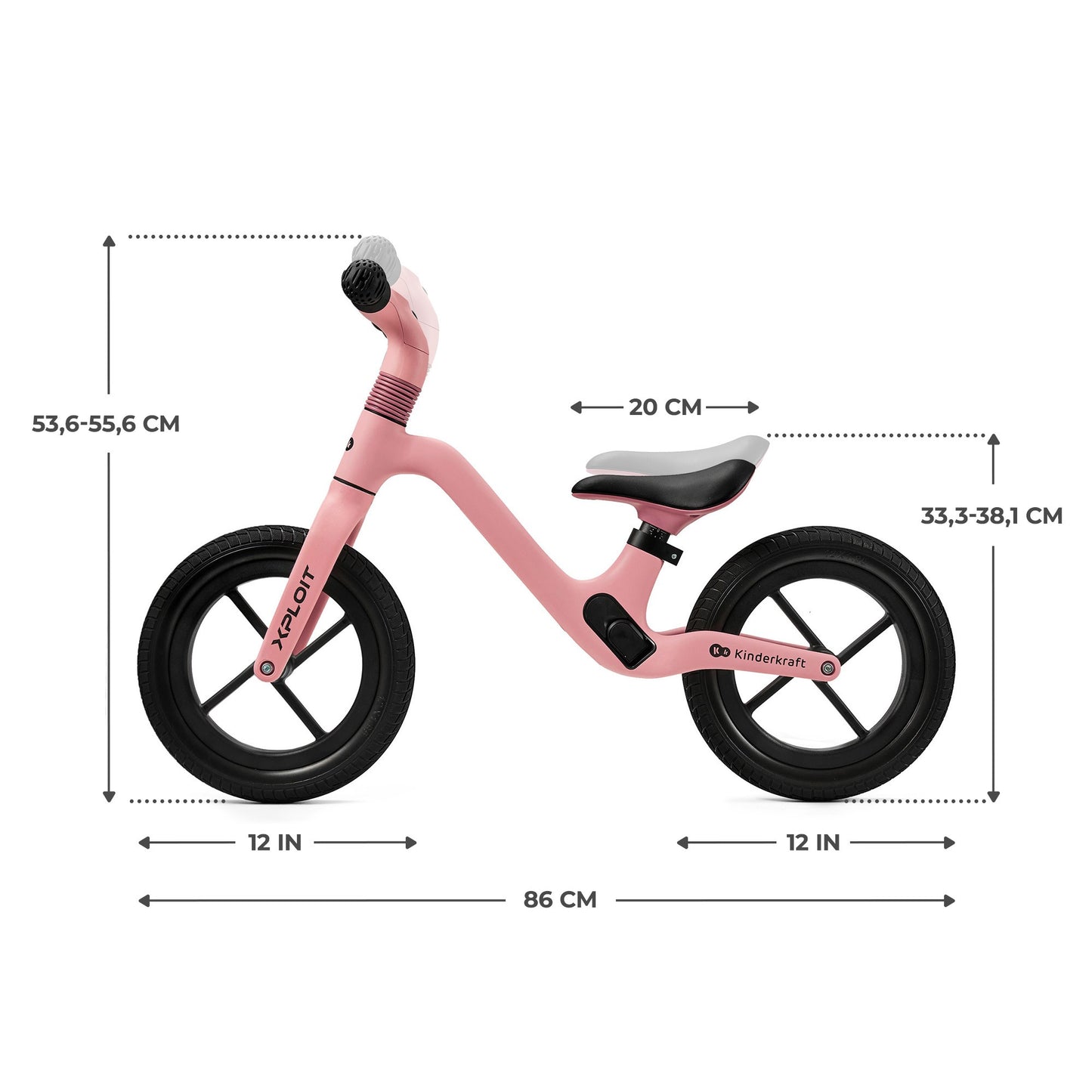 Kinderkraft - Bicicleta sin pedales XPLOIT niños 80 cm 2 años - Ruedas impinchables