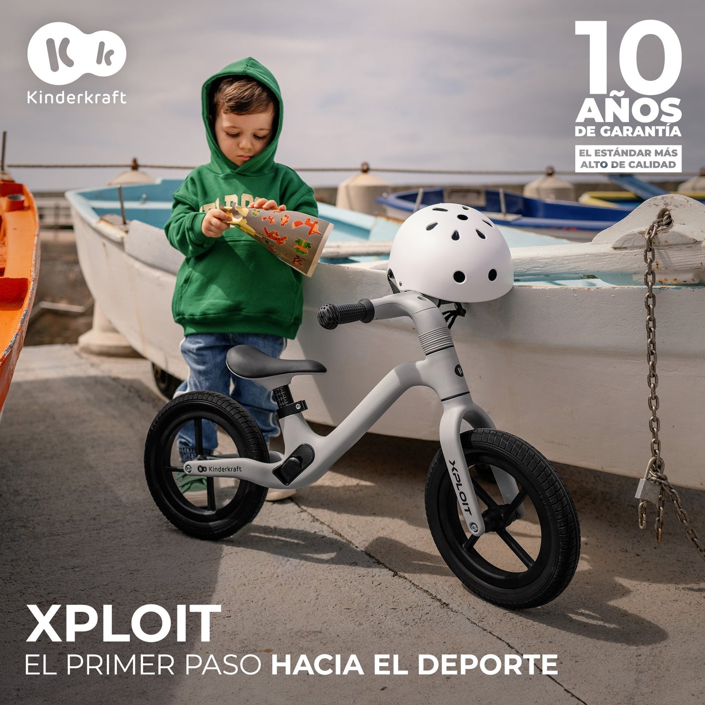 Kinderkraft - Bicicleta sin pedales XPLOIT niños 80 cm 2 años - Ruedas impinchables