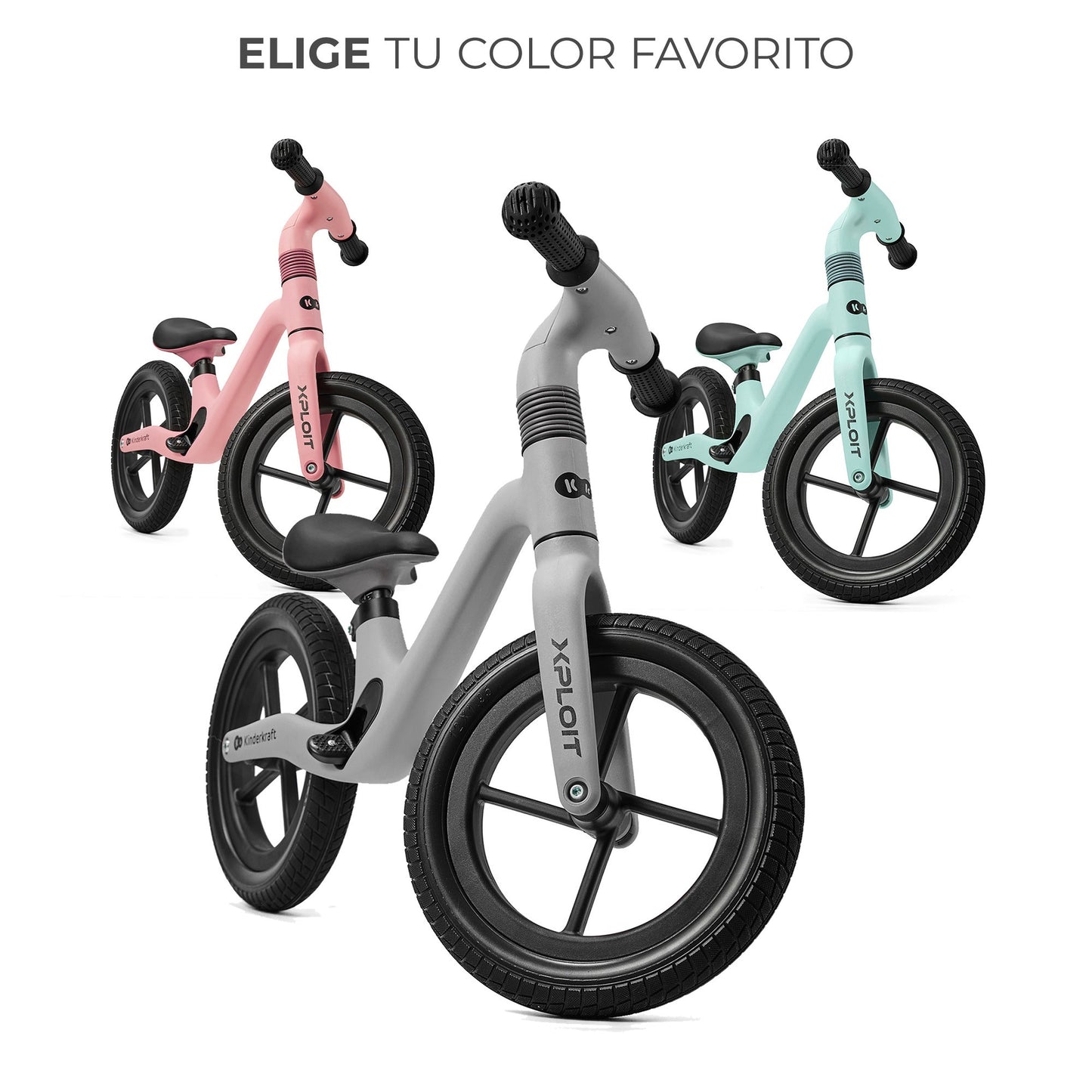 Kinderkraft - Bicicleta sin pedales XPLOIT niños 80 cm 2 años - Ruedas impinchables