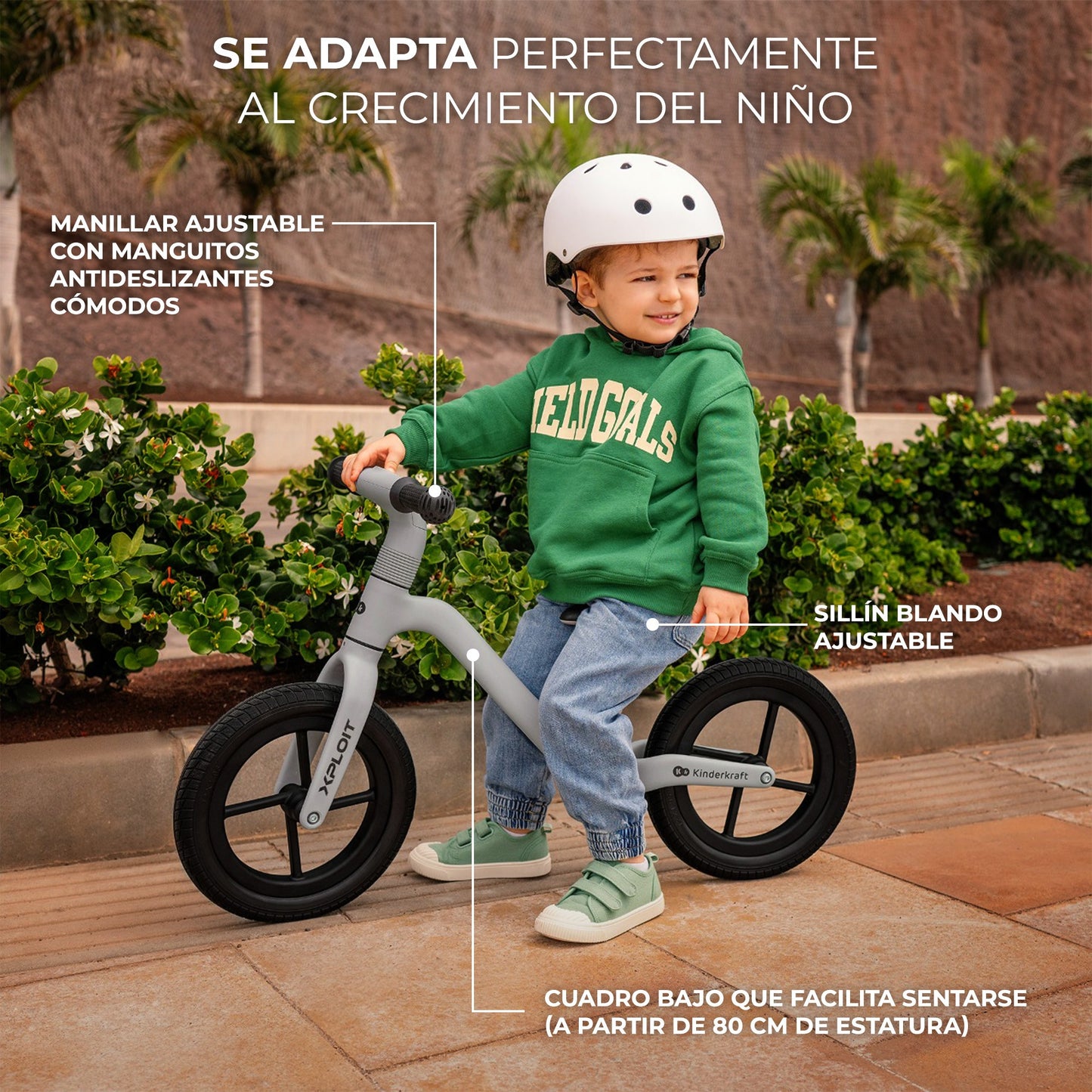 Kinderkraft - Bicicleta sin pedales XPLOIT niños 80 cm 2 años - Ruedas impinchables