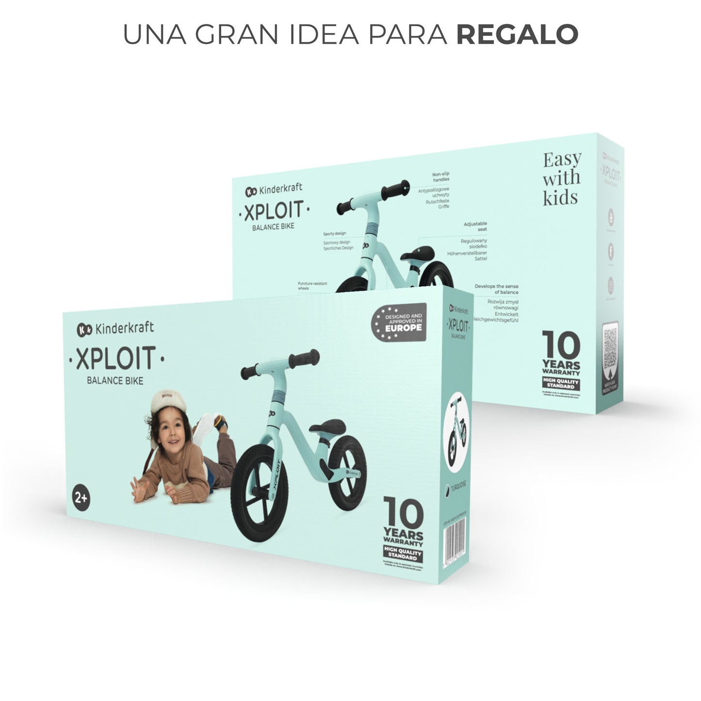 Kinderkraft - Bicicleta sin pedales XPLOIT niños 80 cm 2 años - Ruedas impinchables