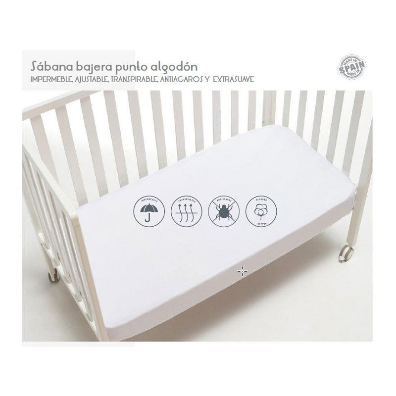 Sabana Bajera capazo Punto Impermeable-Transpirable Blanco 2 en 1 Interbaby