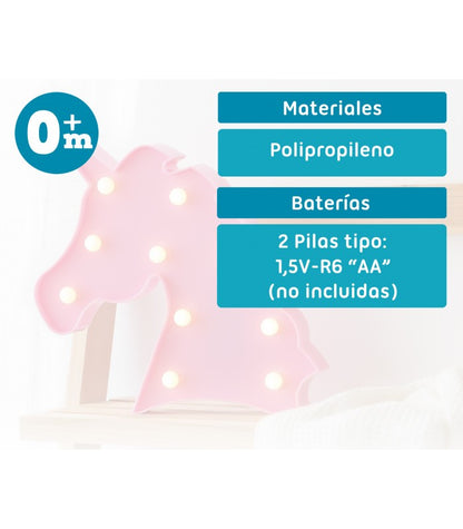 Lámpara Unicornio con Luz Led De Kiokids