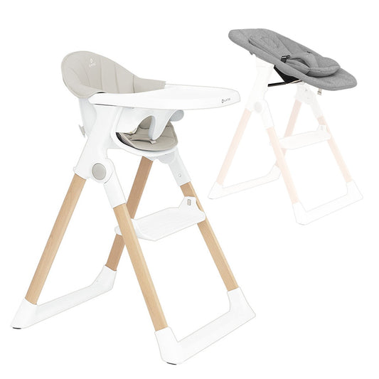 Olmitos – Trona bebe Evolutiva de Madera con Hamaca 2 piezas y reductor – Ajustable y Plegable con Arnés seguridad